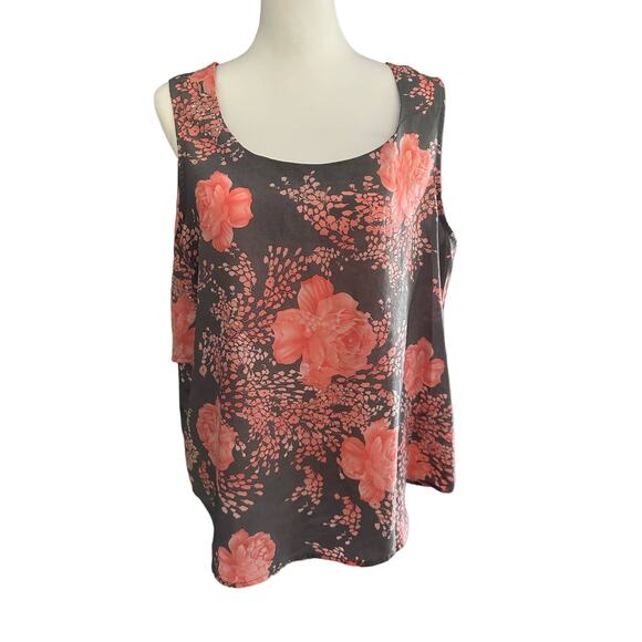 Harve Benard Tops - Harve Benard Large Pink and Gray Sleeveless Top